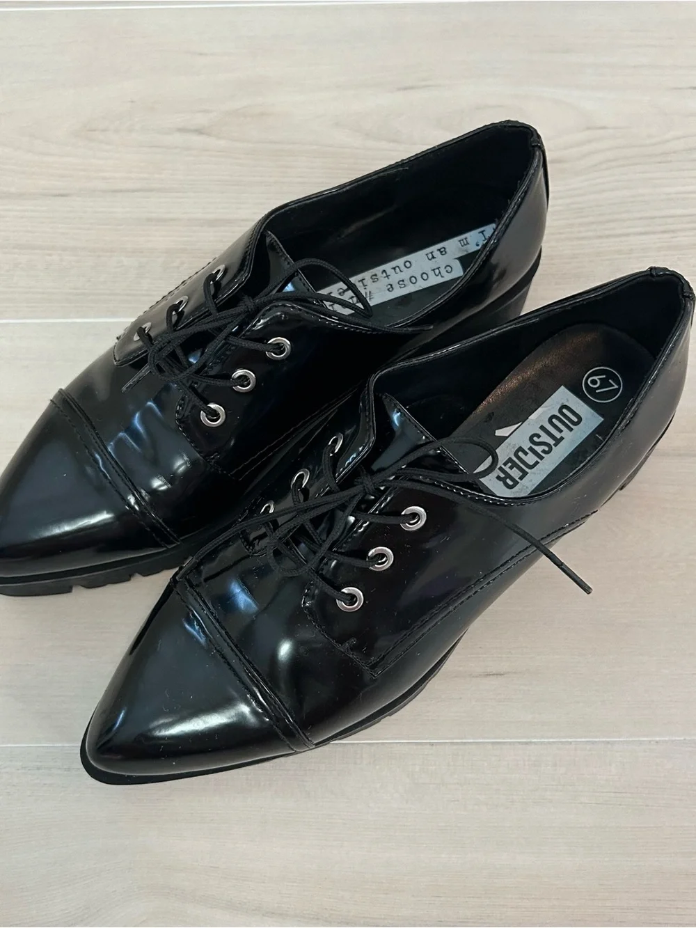 outsider 67 black platform oxfords